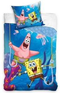 Dětské povlečení bavlna Sponge Bob Na háčku 140x200+70x90 cm 