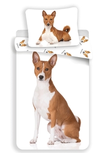 Jerry Fabrics povlečení bavlna fototisk Basenji 140x200 70x90 cm  