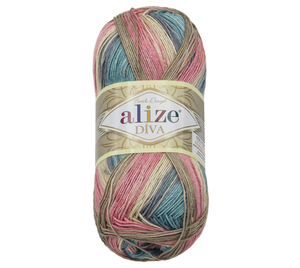 Bellatex Příze DIVA BATIK 100g / 350 m béžová, růžová, zelená