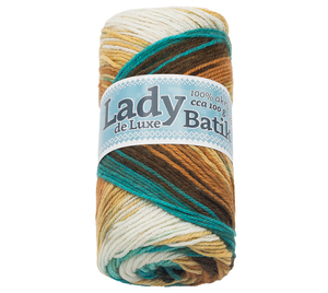 Bellatex Příze LADY de Luxe BATIK 100g / 238 m tyrkysová, béžová