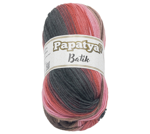 Bellatex Příze PAPATYA BATIK 100g / 360 m šedá, růžová