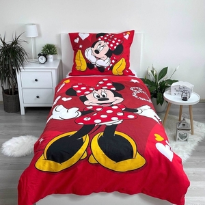 Jerry Fabrics povlečení bavlna Minnie Red heart 140x200+70x90 cm  