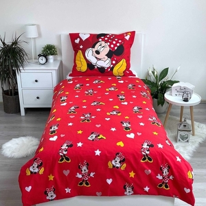 Jerry Fabrics povlečení bavlna Minnie Red heart 140x200+70x90 cm  