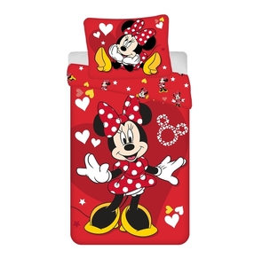 Jerry Fabrics povlečení bavlna Minnie Red heart 140x200+70x90 cm  