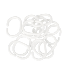 Kroužky na sprchový závěs - 5x3,5 cm - bílá